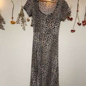 Jessica Simpson Leopard Print Midi Dress